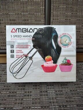 Electric Hand Mixer By Ambiano 5 Speed 150 W. Beat, Mix, Whip. NEW In Box.
